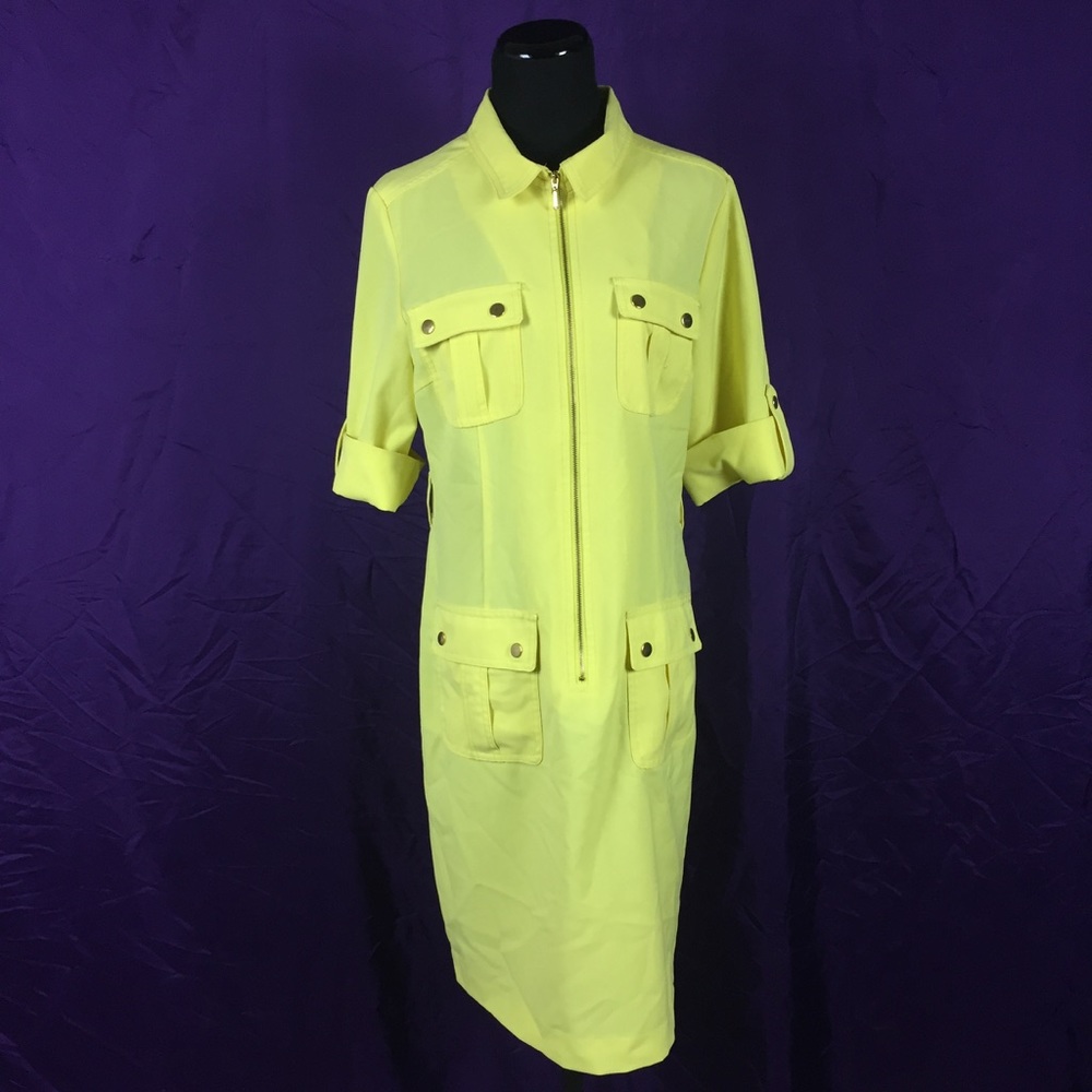 Sharagano Yellow Midi Dress